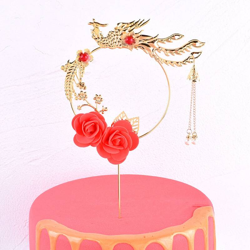 

1pc Phoenix Cake Topper, Gold