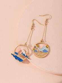 Bông tai tròn thả - Nhiều màu - Xem 2