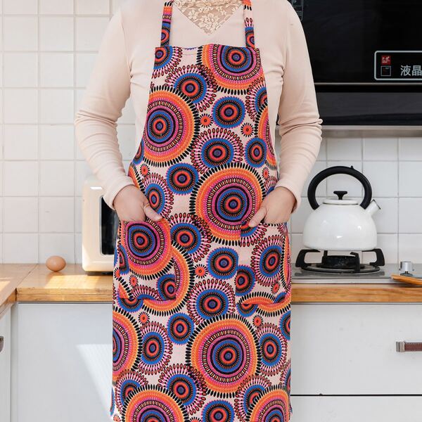 

Circle Print Apron, Multicolor