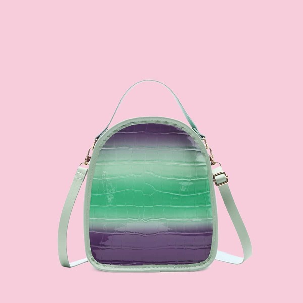 

Ombre Croc Embossed Backpack, Green