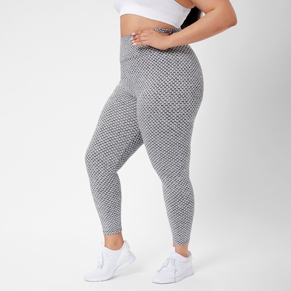 

Plus Textured Crop Leggings, Light grey