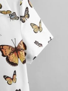 Muchica Allover Butterfly Print Tee - Multicolor - View 4