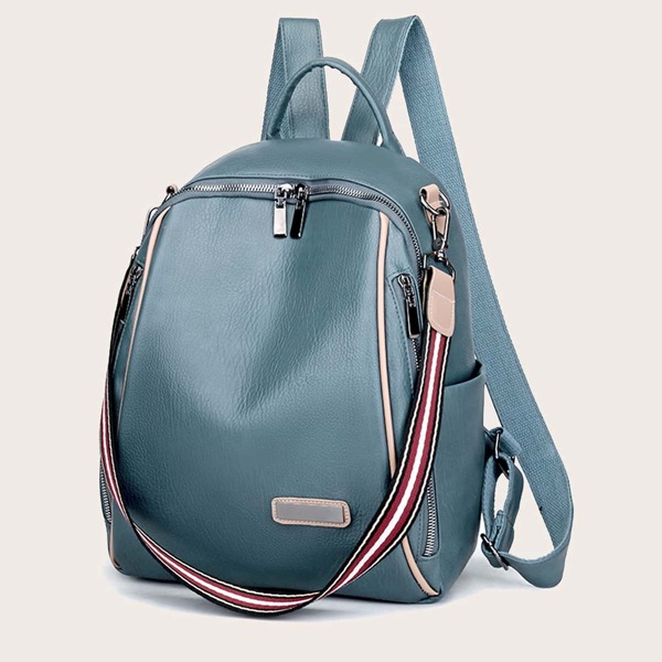 

Double Zipper Backpack, Blue