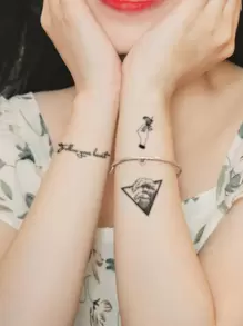 STARTTOOS 1 hoja de tatuaje temporal con diseño de animales - Negro - Ver 3