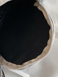 Zebra Striped Bum Bag - Black and White - View 4