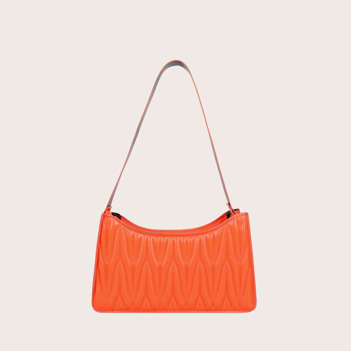 

Quilted Baguette Bag, Orange