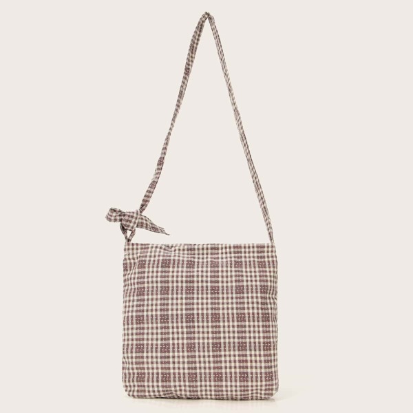 

Tartan Shopper Bag, Mauve purple