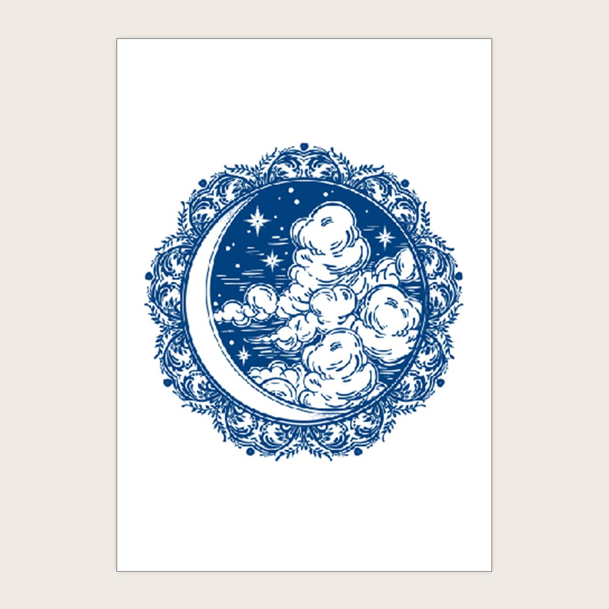 

1sheet Moon Pattern Tattoo Sticker, Blue