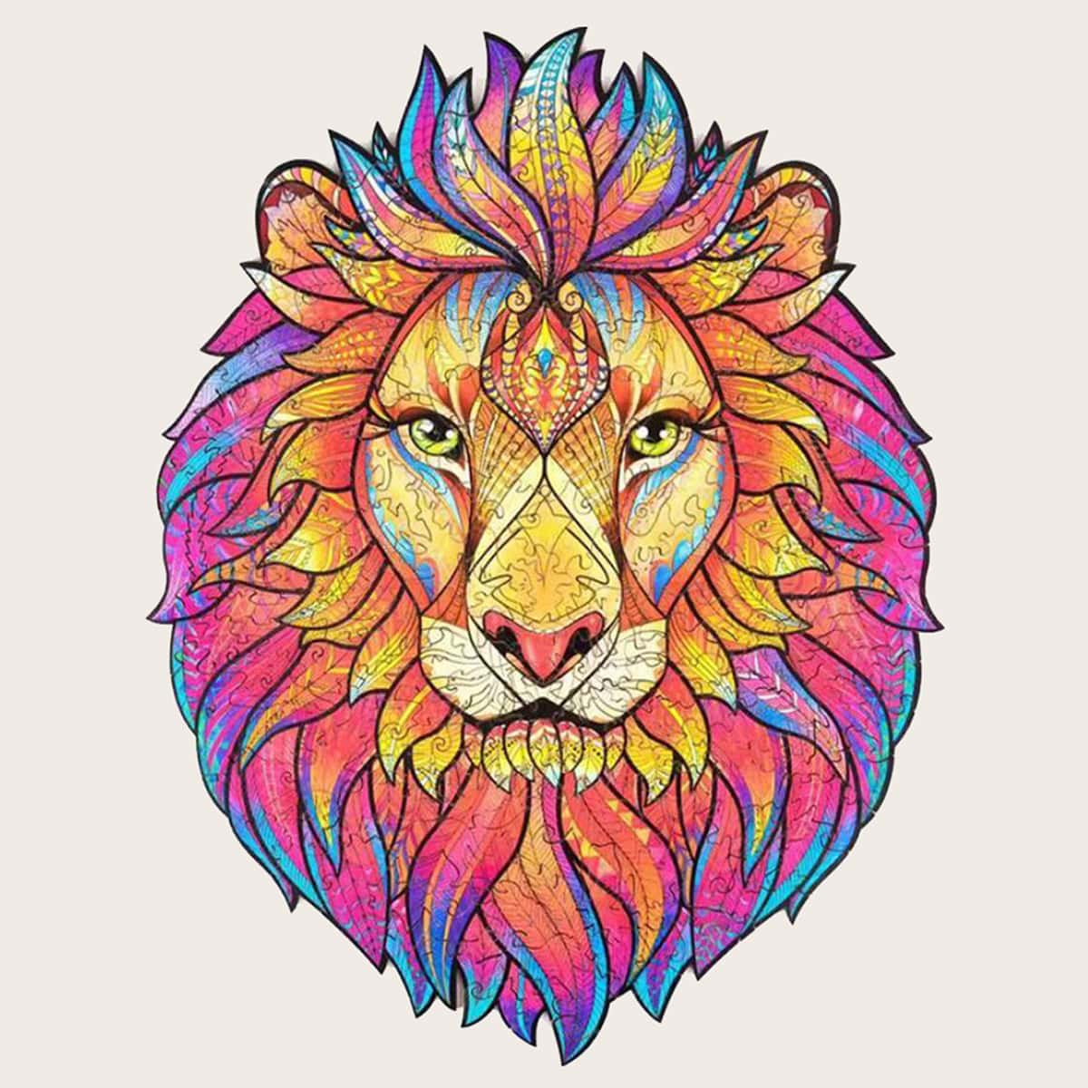 

56pcs Lion Shaped Puzzle Toy, Multicolor