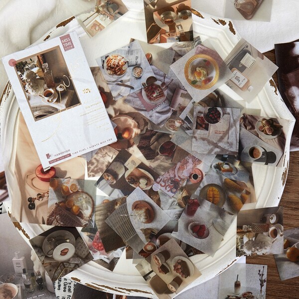 

55pcs Food Print Sticker, Multicolor