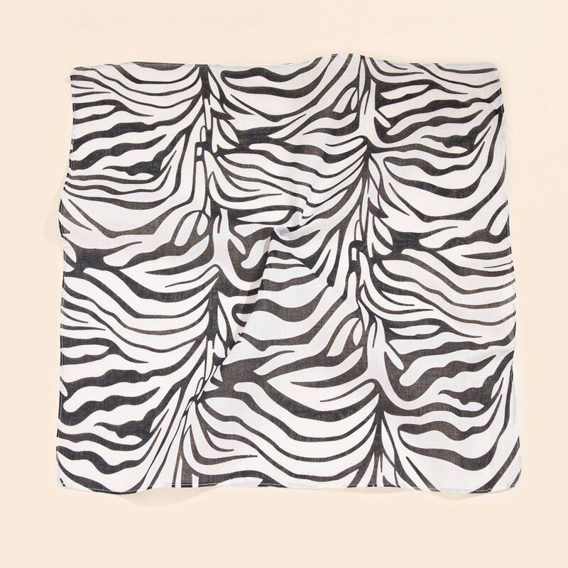 

Zebra Striped Bandana, Black and white