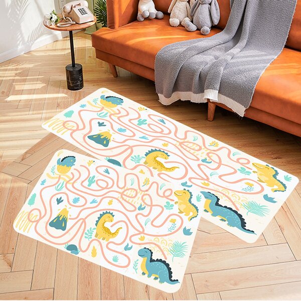 

1pc Kids Cartoon Dinosaur Print Carpet, Multicolor