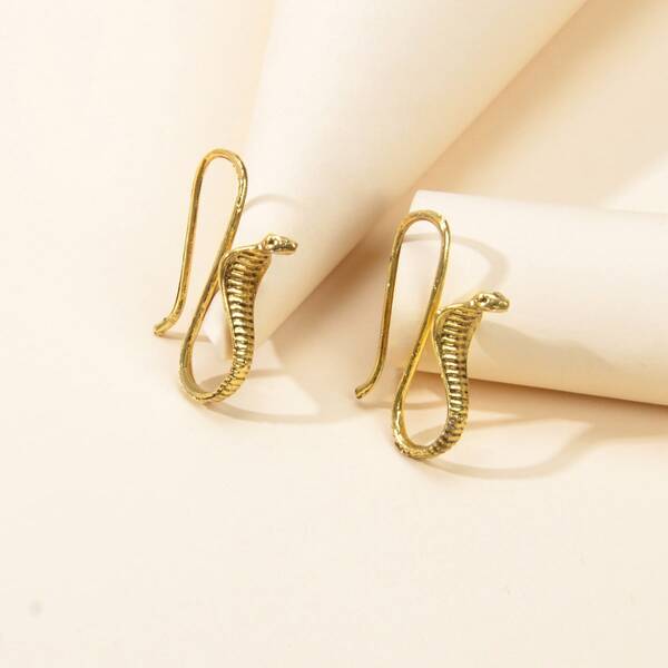 

Snake Design Earrings, Bronze