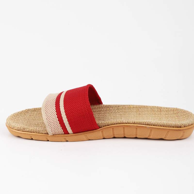 

Striped Graphic Slide Sandals, Red