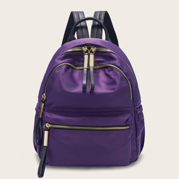 

Minimalist Pocket Front Backpack, Purple
