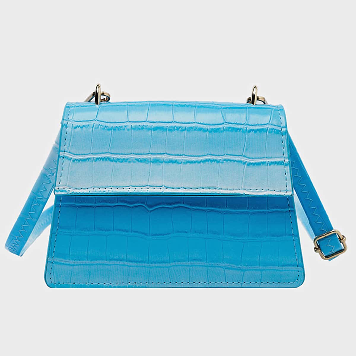 

Ombre Croc Embossed Crossbody Bag, Blue