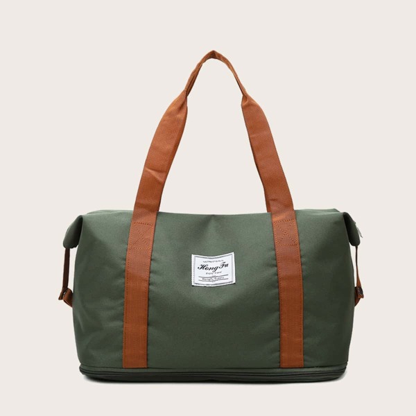 

Letter Graphic Large Capacity Duffel Bag, Green
