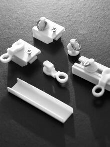 1pc Self-adhesive Curtain Track - White - View 7