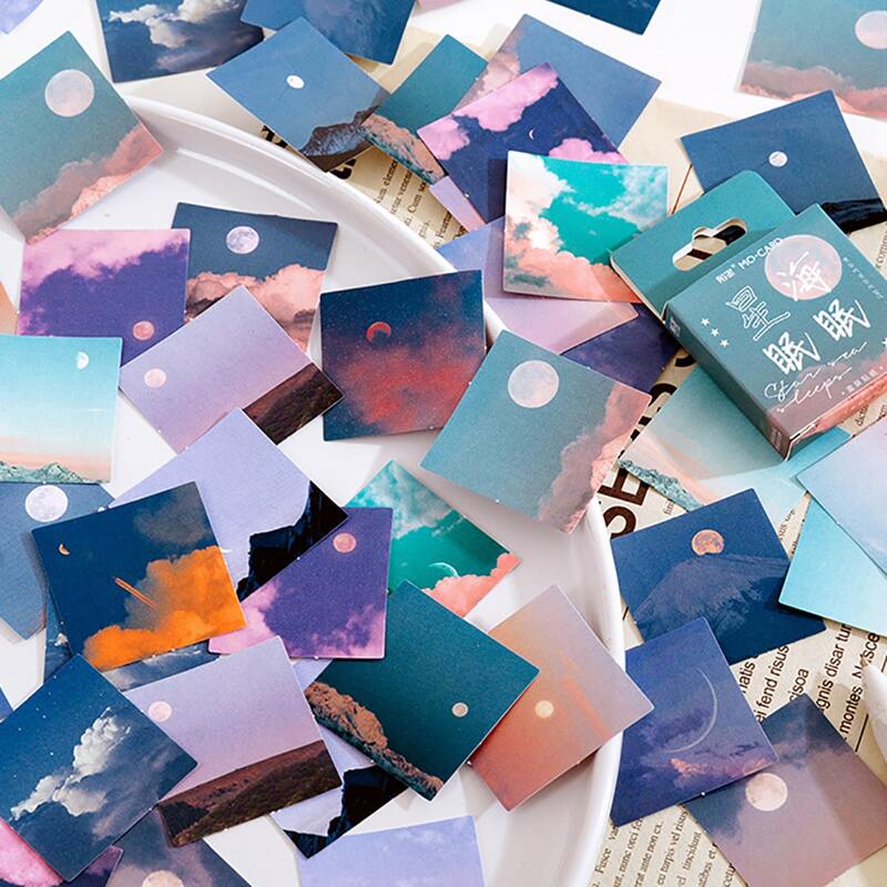 

46pcs Moonlight Print Sticker, Multicolor