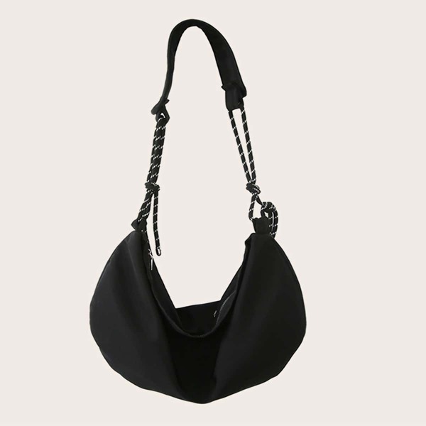 

Minimalist Knot Decor Crossbody Bag, Black