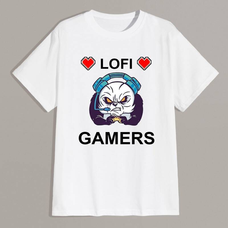 

Guys Letter Cartoon Graphic Tee, White