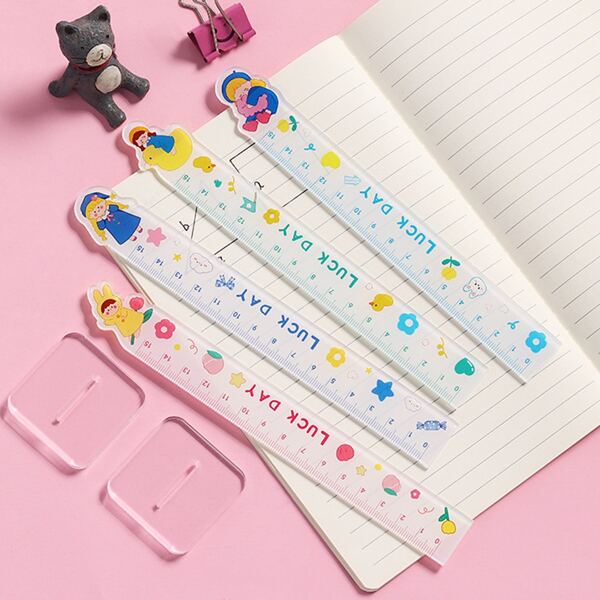 

1pc Cartoon Graphic Random Ruler, Multicolor
