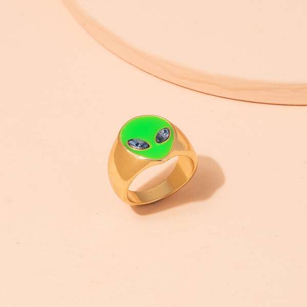 

Rhinestone Detail Ring, Gold