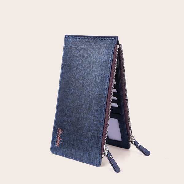 

Men Letter Graphic Wallet, Blue