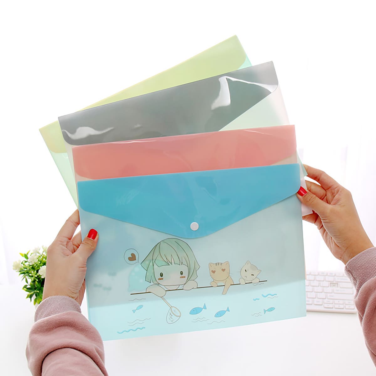 

1pc Random Cartoon File Pocket, Multicolor