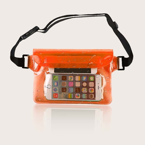 

Clear Waterproof Phone Fanny Bag, Orange
