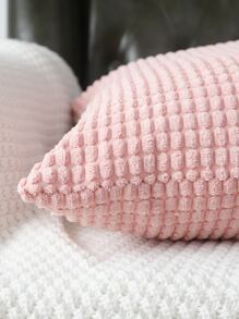 1入組素色靠墊套不附帶墊芯 - 粉色 - 查看 3