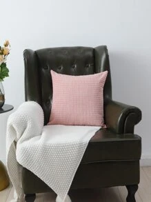1入組素色靠墊套不附帶墊芯 - 粉色 - 查看 4