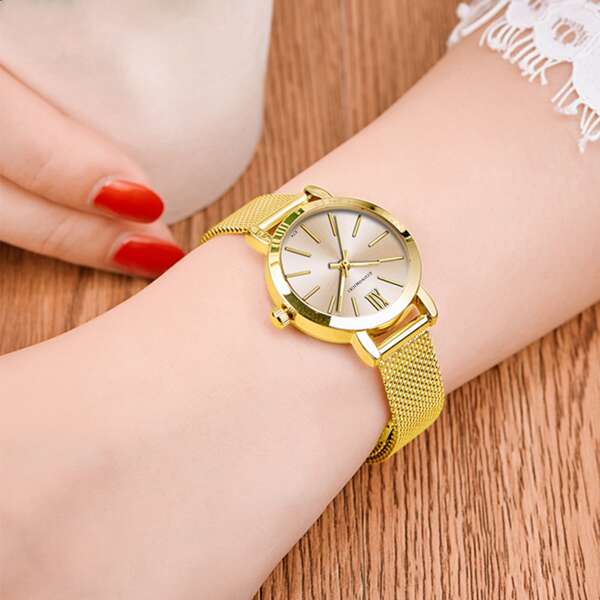 

Round Pointer Mesh Strap Quartz Watch