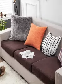 1pc Jacquard Sofa Seat Cushion Cover, Chair Cover Sofa Slipcovers, Stretch Washable Removable Slipcover, Polar Fleece Sofa Protector