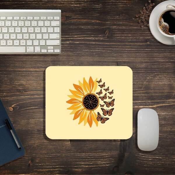 

Butterfly Pattern Mouse Pad, Yellow