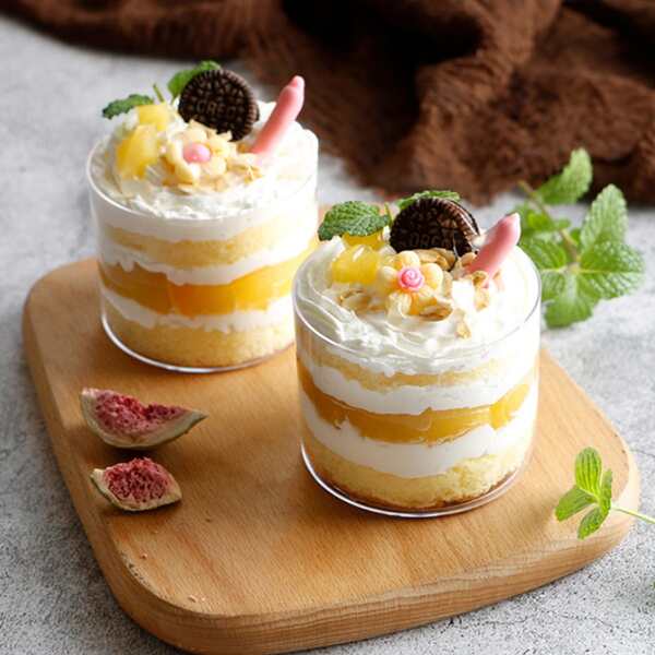 

2шт Пластиковая прозрачная чашка для десерта, Прозрачный
