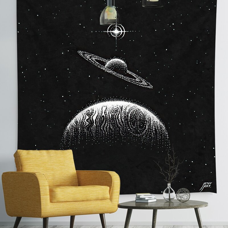 

Planet Print Tapestry, Black
