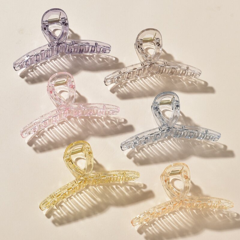 

6pcs Clear Hair Claw, Multicolor