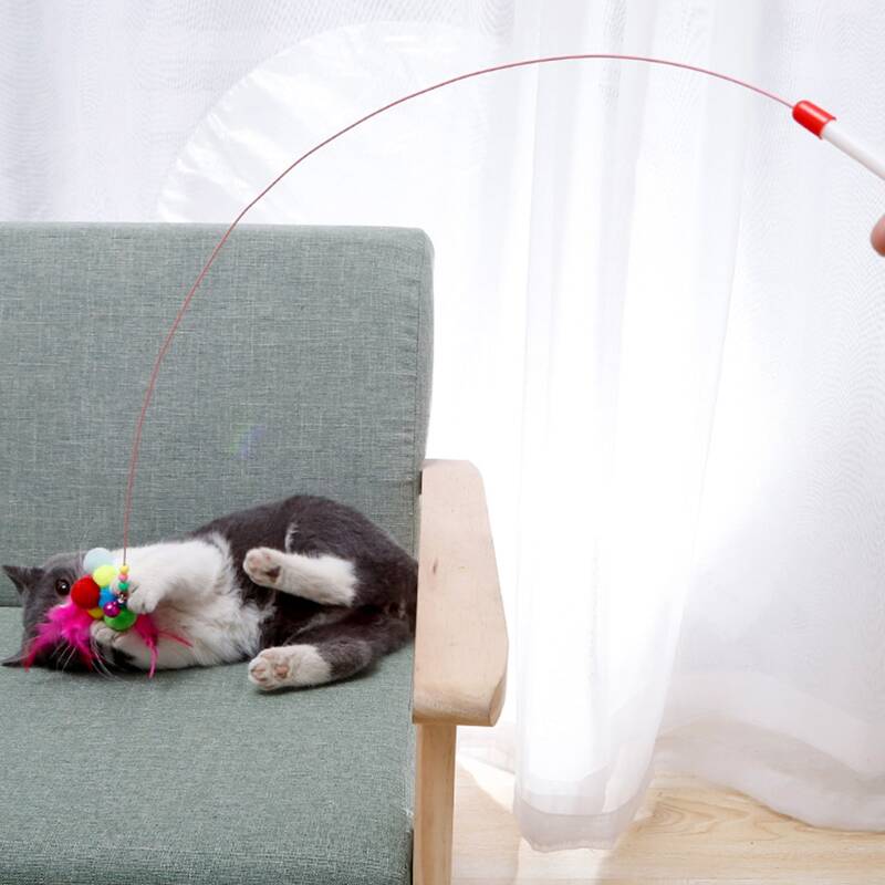 

1pc Pom Pom Cat Teaser, Multicolor