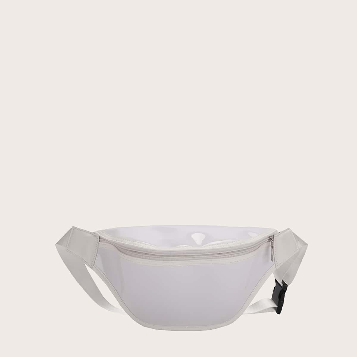 

Solid Zip Fanny Pack, White