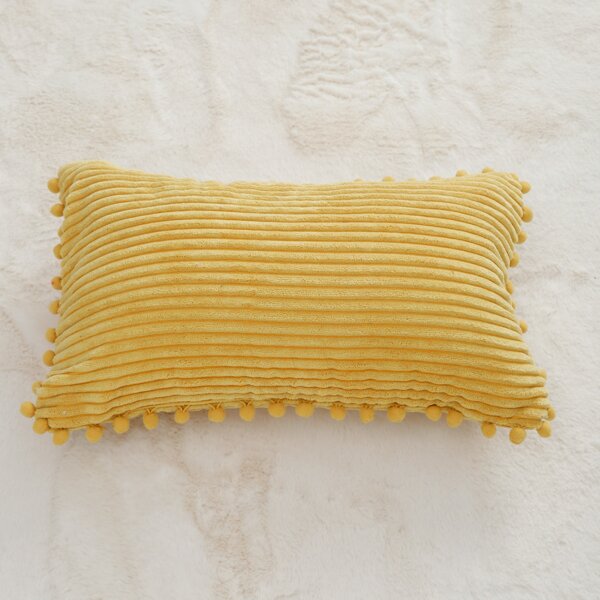 

Pom Pom Lumbar Pillowcase Without Filler, Yellow