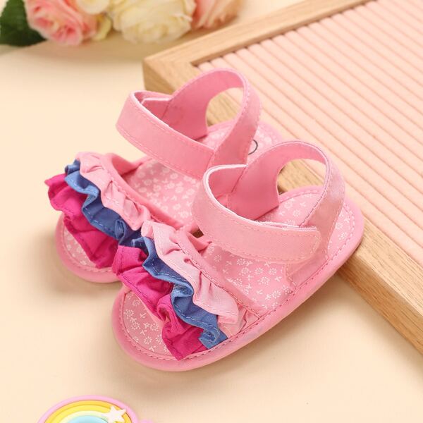 

Baby Girl Tiered Layer Velcro Strap Sandals, Pink
