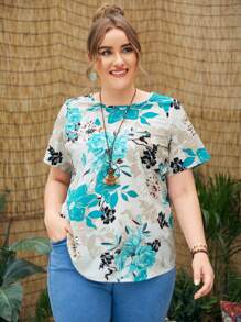 EMERY ROSE Áo sơ mi Plus Size Hoa Giải trí - Nhiều màu - Xem 1