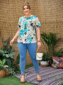 EMERY ROSE Áo sơ mi Plus Size Hoa Giải trí - Nhiều màu - Xem 4