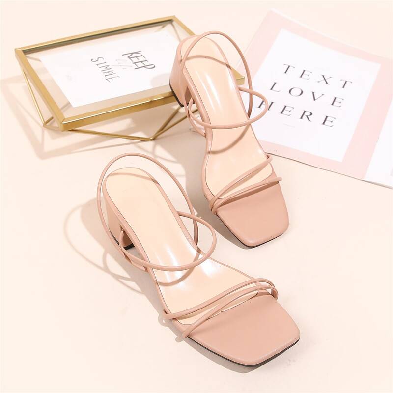 

Thin Strap Slingback Sandals, Pink
