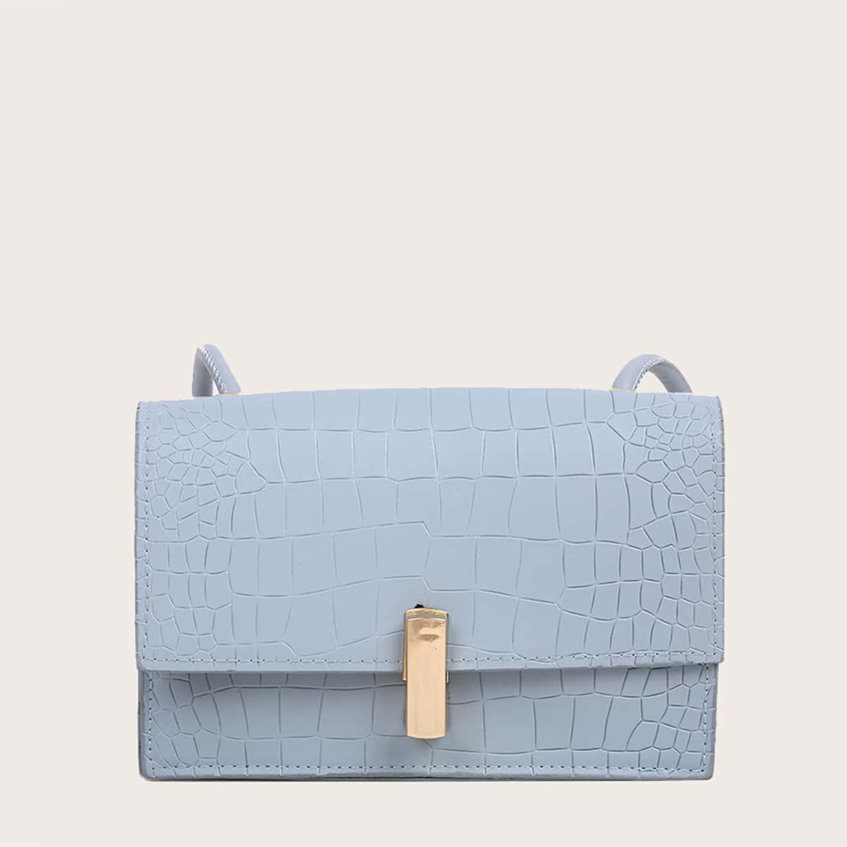 

Croc Embossed Crossbody Bag, Blue