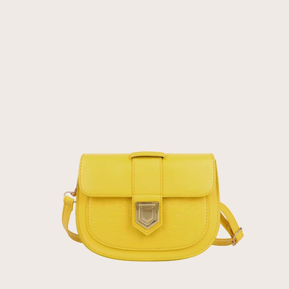 

Cartoon Embossed Saddle Bag, Yellow