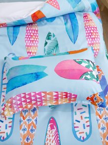 Kids Surfboard Print  Duvet Cover Set Without Filler - Multicolor - View 2