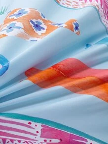 Kids Surfboard Print  Duvet Cover Set Without Filler - Multicolor - View 3