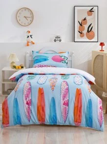 Kids Surfboard Print  Duvet Cover Set Without Filler - Multicolor - View 6